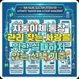 자동이체 통장 관리 찾는 사람을 위한 실패하지 않는 선택 기준