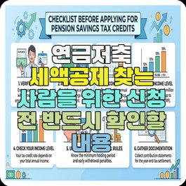 연금저축 세액공제 찾는 사람을 위한 신청 전 반드시 확인할 내용